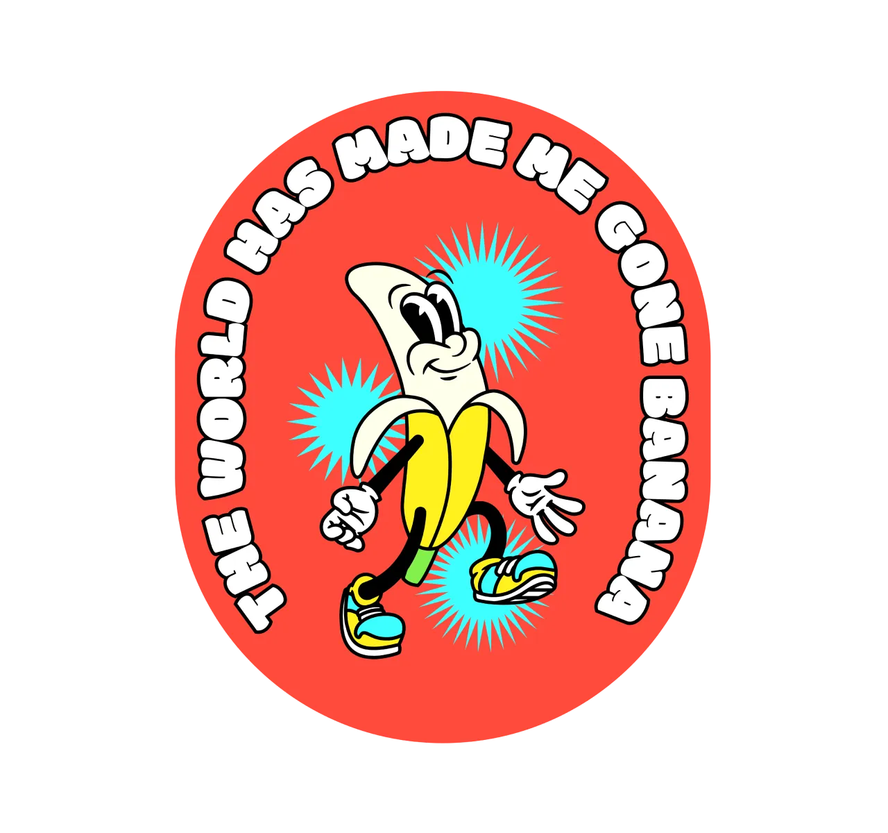 Cartoon Badge of a Banana
