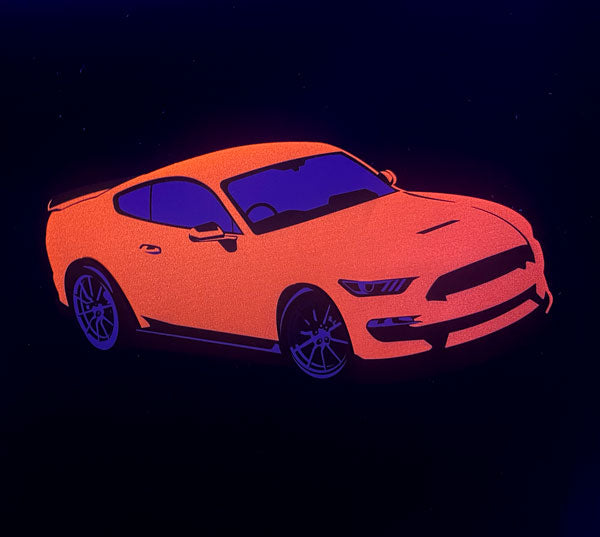 Neon orange car 